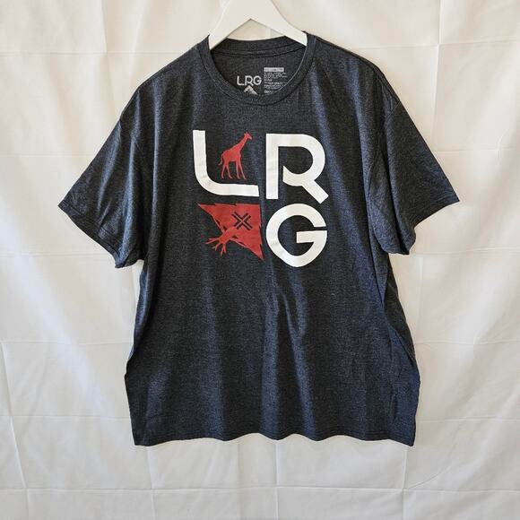LRG Lifted Research Group Dark Gray Giraffe Short Sleeve Shirt XXL - Picture 1 of 6
